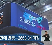 코스피 엿새 만에 반등..2663.34 마감