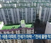 대전·세종 아파트 전세가 하락.."전세 물량 적체"