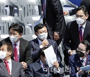 [포토]윤석열 대통령 취임식 참석한 이재용-신동빈-조원태