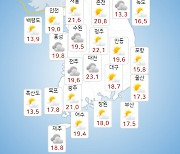 [날씨] 내일(13일) 흐리고 빗방울..서울 낮 최고 25도