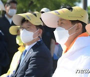 학교폭력예방 캠페인 참석한 오세훈·송영길 후보