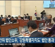 국회 행안위 법안소위, '강원특별자치도' 법안 통과