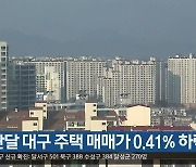 지난달 대구 주택 매매가 0.41% 하락