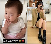 한지혜, '♥검사' 11년 만에 얻은 귀한 딸이니까.. 앞머리도 직접?