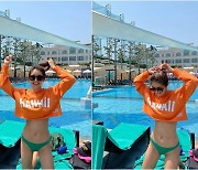 김빈우, 23kg 감량 후 놀라운 비키니 자태..야외수영장서도 '자신감'