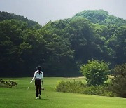 한혜진, 골프채보다 긴 다리..12등신 비율