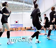 [MD포토] 여자배구대표팀 '훈련을 즐겁게'