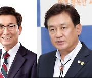 충북교육감 선거 윤건영 후보 지지율, 김병우 후보 앞서