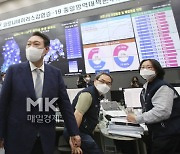 [포토] 질병관리청 긴급상황센터 방문한 윤석열 대통령