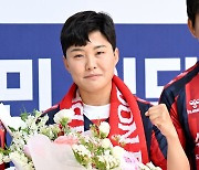 지소연,'여자축구 파이팅' [사진]