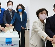 허태정-이장우 사전투표 "참일꾼 뽑아달라" vs "대전시정 심판"