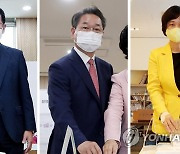 사전투표하는 박남춘·유정복·이정미 후보