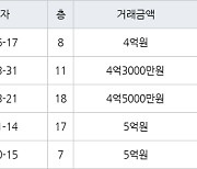 수원 망포동 망포늘푸른벽산 59㎡ 4억원에 거래