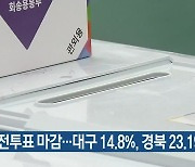 사전투표 마감..대구 14.8%, 경북 23.19%