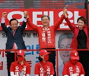 의령군수선거, 주말 막바지 선거전..삭발까지 '비장·치열'
