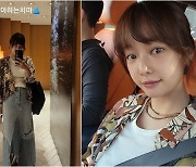 '이영돈♥' 황정음, 둘째 출산 후 부기 다 빠진 근황..데님스커트 입고 외출