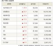 [fnRASSI]장마감, 거래소 상승 종목(녹십자홀딩스2우 29.9% ↑)