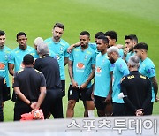 [ST포토] 브라질 축구대표팀, 한국과 평가전 앞두고 훈련