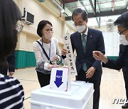 한덕수 국무총리, 전국동시지방선거 투표소 점검