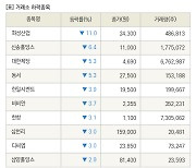 [fnRASSI]장마감, 거래소 하락 종목(화성산업 -11.0% ↓)