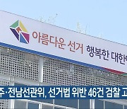 광주·전남선관위, 선거법 위반 46건 검찰 고발