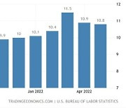 美 5월 생산자 물가 10.8% 상승