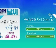 [날씨] 전북 내일 오전까지 최고 20mm 비..최저 기온 '16~19도'