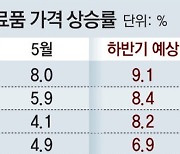 "한국 식료품 물가 하반기 8.4% 오를것"