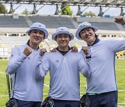 컴파운드 양궁 남자대표팀 파리 월드컵서 세계기록 작성