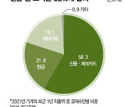 현금 없는 사회 '성큼'..가계 지출 중 58%가 '카드'