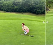 '차현우♥'황보라, 엎드려 치는 골프 '각도는 이렇게'[스타IN★]