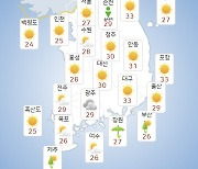 오늘(24일) 전국 대부분 오전에 비 그쳐..낮 최고 33도