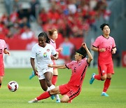 한국여자축구, 강호 캐나다에 '자격 있는' 무승부
