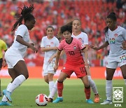 한국 여자축구, '강호' 캐나다와 0-0 무승부