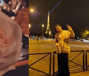 뷔, 장미꽃 한송이와 함께 로맨틱한 파리의 밤..에펠탑 앞 'V'