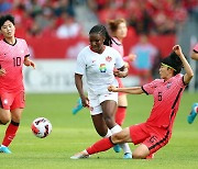 한국 여자축구, '도쿄 금메달' 캐나다와 0대 0 무승부 '선전'