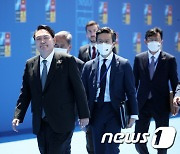 나토 동맹국-파트너국 정상회의 참석하는 尹대통령