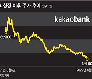 "성장성 둔화" 일침 놓은 증권사 리포트..카카오뱅크 7%대 급락