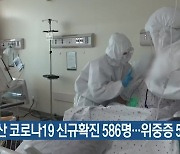 부산 코로나19 신규확진 586명..위중증 5명