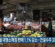 5월 대형소매점 판매 1.1% 감소..건설수주 37% 증가