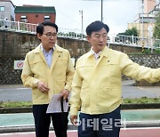[포토]수해 위험요소 현장 점검으로 공식일정 시작한 김동근 의정부시장