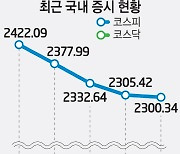 코스피 2300선·코스닥 720선 겨우 지켜