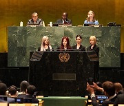 에스파, UN에서 연설.. "지속 가능한 발전 중요"