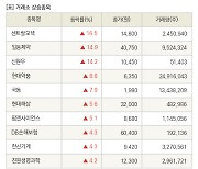 [fnRASSI]장마감, 거래소 상승 종목(센트랄모텍 16.5% ↑)