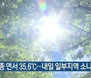 세종 연서 35.6도..내일 일부지역 소나기