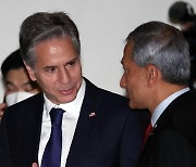 싱가포르 외교장관 만난 블링컨 국무장관