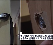 "모텔 문고리에 끈·파손된 문짝"..아내 살해 도주범 체포 '처참 현장'(종합)