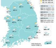 [9일의 날씨] 전국 한증막, 곳곳 빗줄기