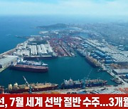 (영상)한국 조선, 7월 세계 선박 절반 수주..3개월 연속 1위