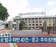 충청북도교육청, 고교 5곳 법규 위반 40건..경고·주의 83명